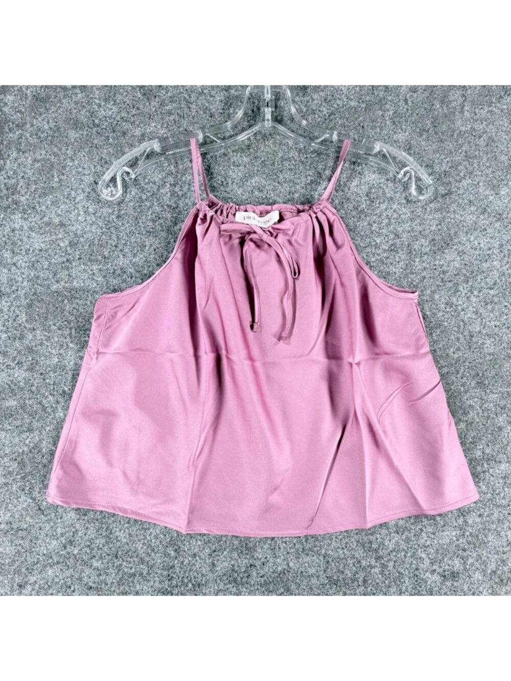 NWT Pink Rose Groove Cami Top Women S Lilac Pink Partywear Satin Halter Tie Neck